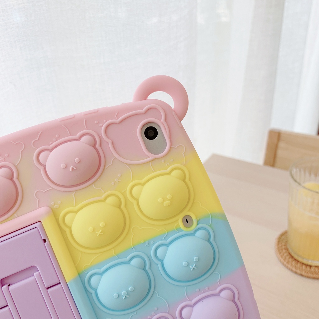 Ốp Máy Tính Bảng Tpu Silicon Mềm Chống Rơi In Hình Gấu Cầu Vồng Cho Ipad Mini123 Mini45 Ipad 5 / 6 / 2017 / 2018 / Pro 9 7 10.2