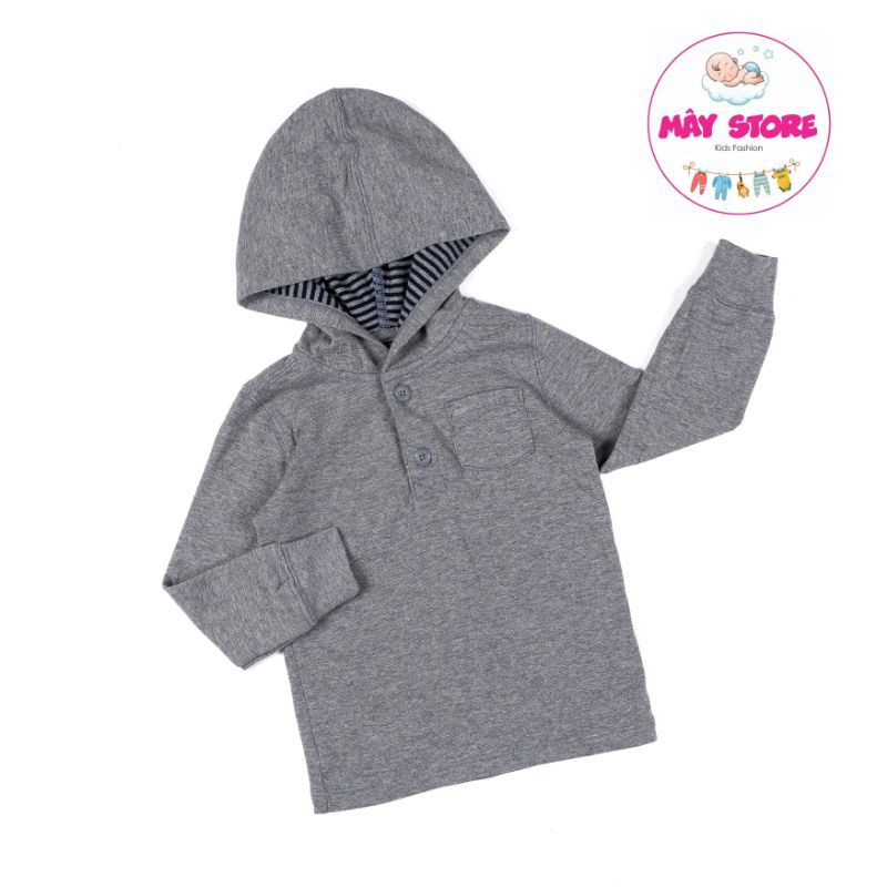 (HÀNG CHÍNH HÃNG) Quần áo trẻ em xuất dư - Áo Hoodies bé trai/ bé gái màu xám từ 1 tuổi đến 5 tuổi