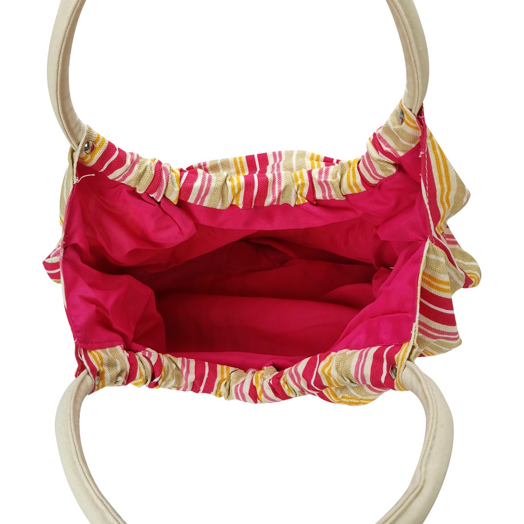 Túi xách tay FUNTRAVEL bằng vải canvas in họa tiết trẻ trung thanh lịch dành cho nữ