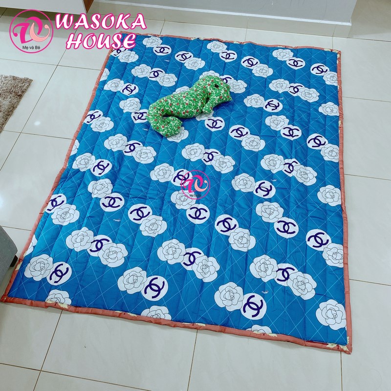 Đệm trải sàn mỏng cho bé nằm chơi, ngủ, nệm văn phòng, du lịch rất tiện lợi, vải Cotton Thắng Lợi thoáng mát
