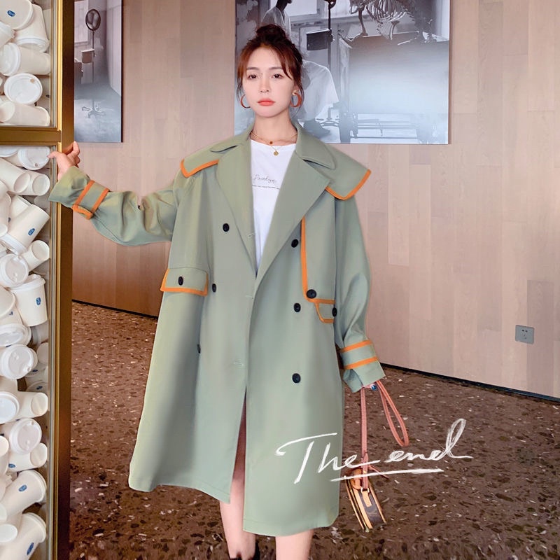 ( ORDER ) Áo Mangto Dài Qua Gối Phối Viền Màu