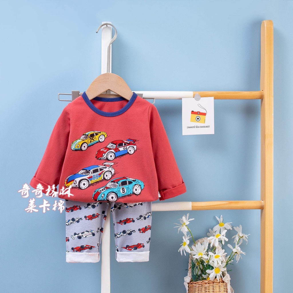 (QIQI 26-36kg)Đồ bộ bé trai quảng châu xuất hàn QIQI Quần áo trẻ em chất thun cotton cho bé trai từ 26-36kg (7-11 tuổi)