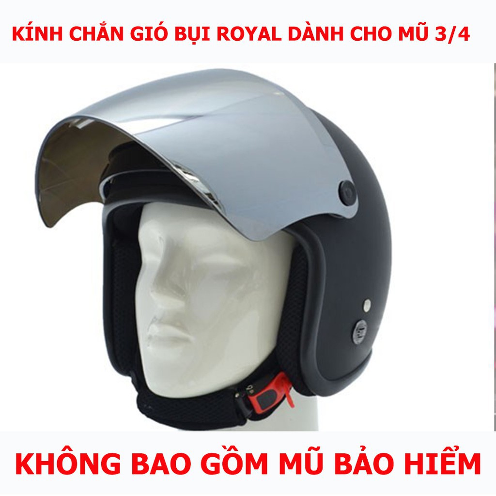 [CHÍNH HÃNG] Kính Chắn Gió Bụi Royal / GRS / Bulldog - Dành cho nón 3/4 [FREE SHIP]