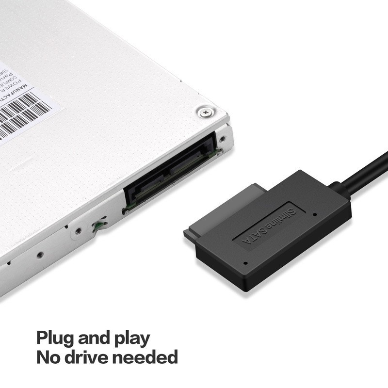 USB 3.0 to 7+6 13Pin Slimline SATA Cable Indicator for Notebook's DVD/CD-ROM for HDD Caddy Drive Adapter