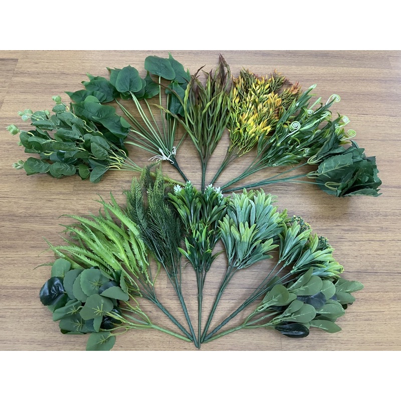 Cây Lá Nhựa/Cỏ Điểm Cao Cấp Decor Nhà, Cắm Hoa, Chậu Cây, Tường Cỏ, Chụp Ảnh Đủ Loại