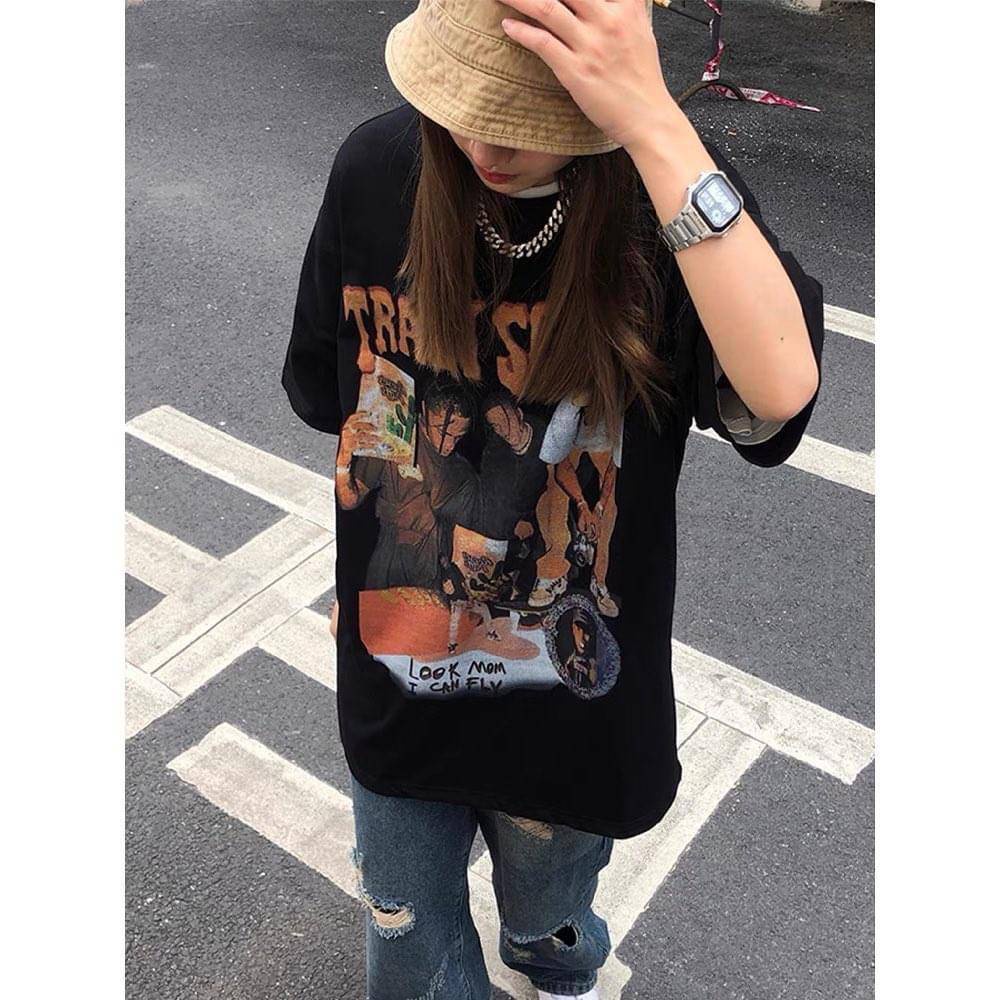 Áo thun nữ áo phông nữ unisex form rộng tay ngắn in hình cổ tròn NAVISA AT207