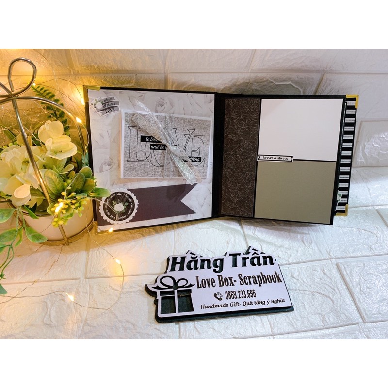 Album ảnh handmade 15x16x3,5cm kèm 30 ảnh, chủ đề tình yêu