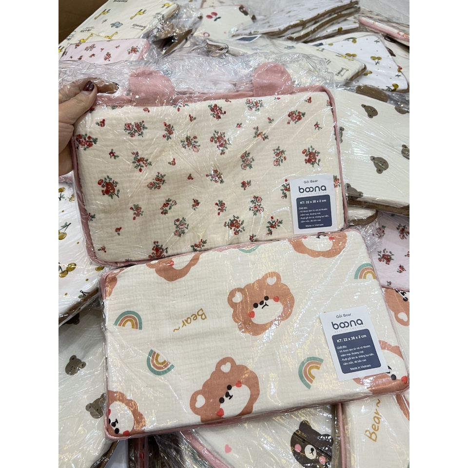 Gối Cao Su Non Boona chống ngạt thoáng khí an toàn cho bé sơ sinh