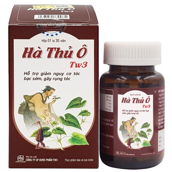Hà Thủ Ô Tw3 (lọ)- Hỗ trợ làm đen tóc, giảm lượng tóc gãy rụng,ngăn ngừa tóc bạc sớm