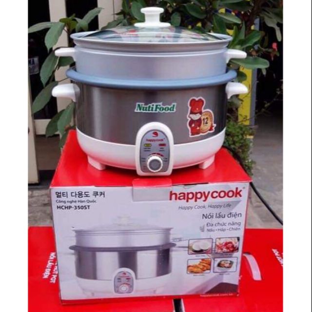 Lẩu điện đa năng nắp kính có xửng hấp Happy Cook HCHP-350ST 1300W 3.5L (Bạc)
Hàng quà tặng từ sữa Nutifood