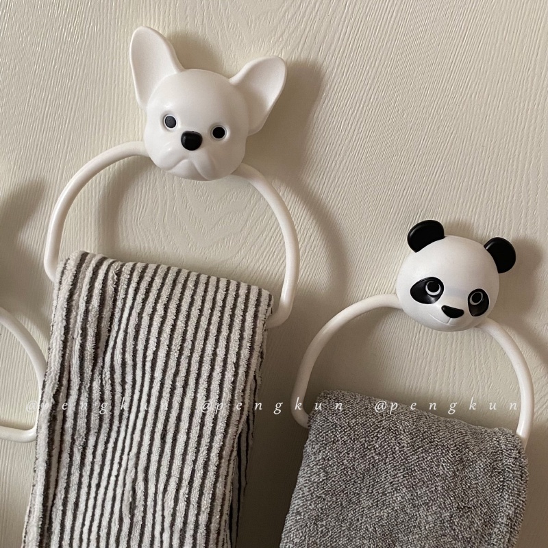 Giá Treo Khăn Gắn Tường Không Cần Khoan Họa Tiết Hoạt Hình Dễ Thương