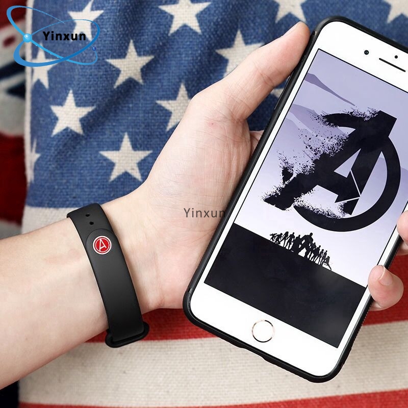 Dây đeo đồng hồ silicone họa tiết Marvel The Avengers phiên bản giới hạn thay thế cho XiaoMi Miband 3 4