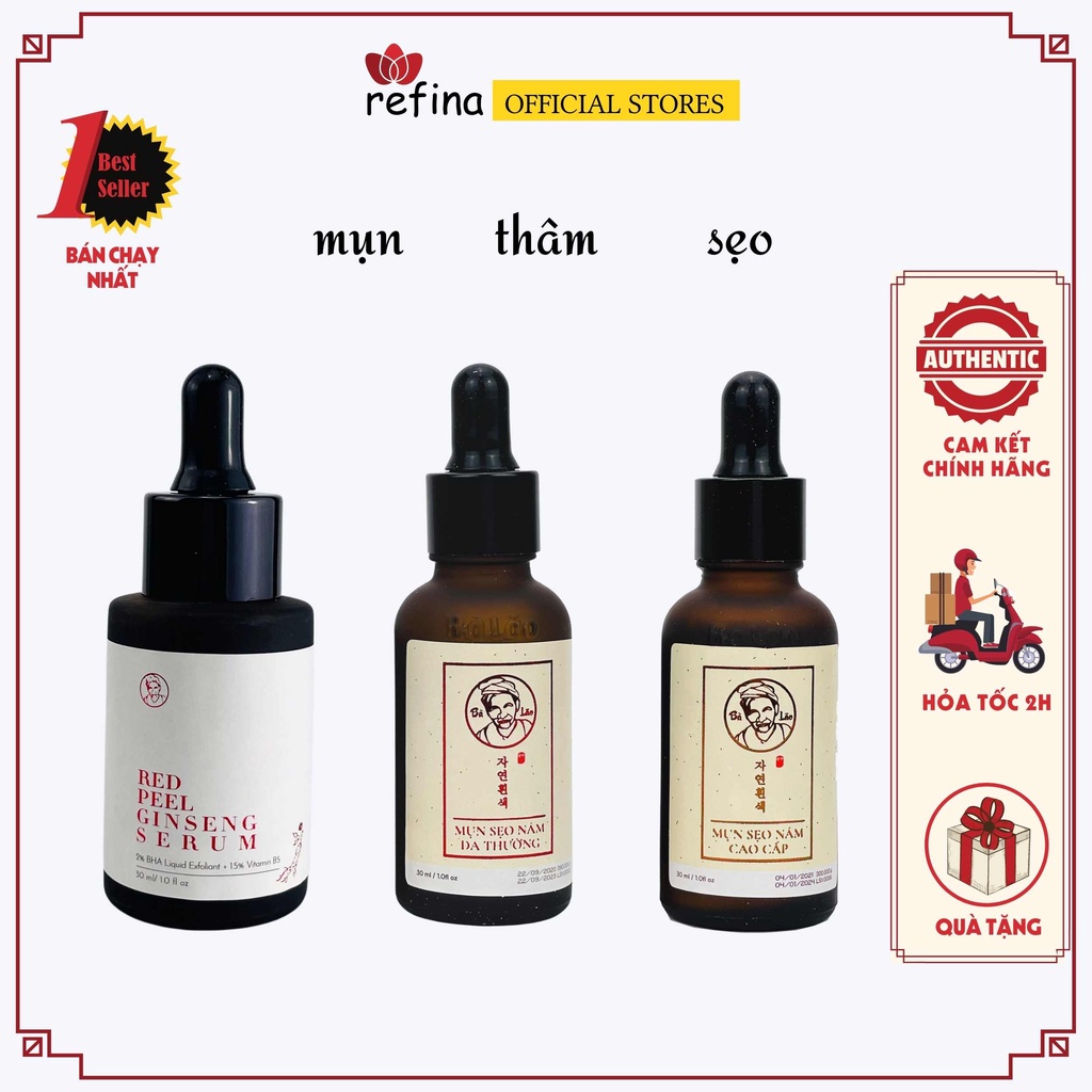 SerumGiảm Mụn Bà Lão Cao Cấp ,Hoả Tốc,Serum Red peel gingseng  Giảm Nám Mờ Sẹo Vết Thâm Mụn Rổ