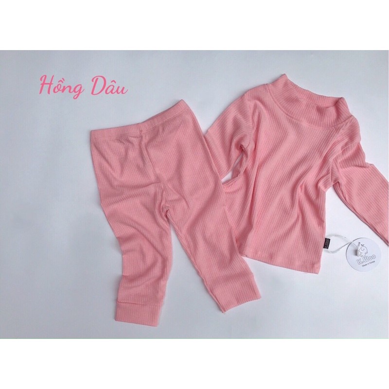 Bộ Dài Tay Thun Tăm Cổ 5 Phân Cho Bé