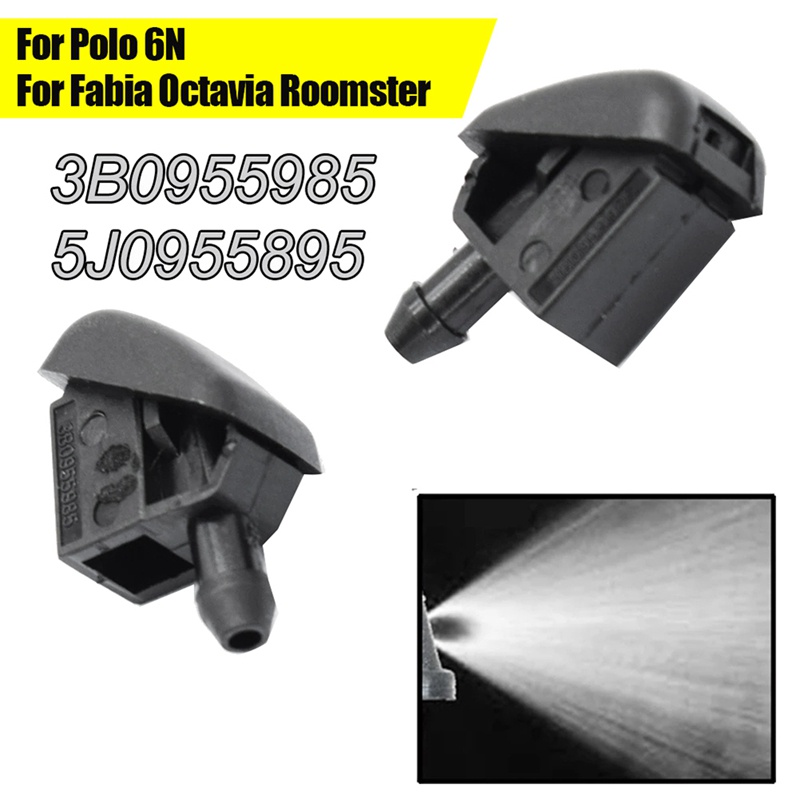 Set 2 Vòi Phun Nước Rửa Kính Chắn Gió Xe Hơi 3B 3B0955985 Phụ Tùng Cao Cấp Cho Xe Ô Tô VW XPolo 6N Skoda Fabia Octavia Roomster 1996-2015