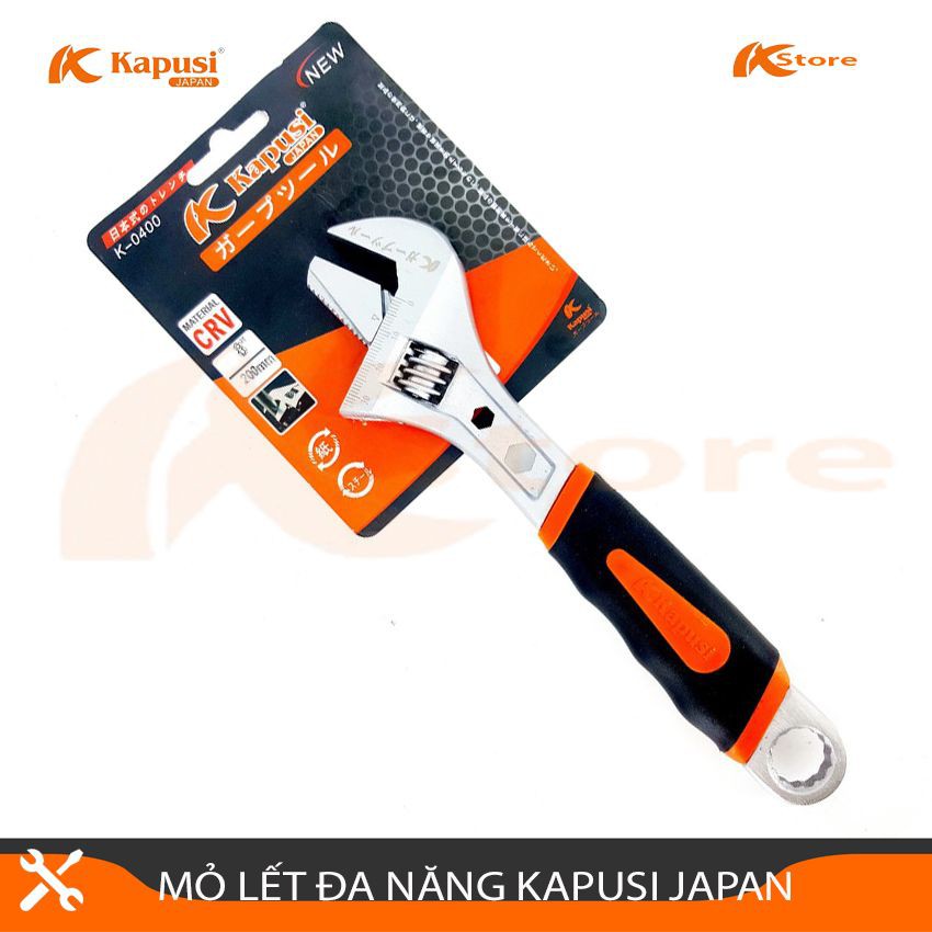 MỎ LẾT ĐA NĂNG KAPUSI JAPAN K-0404 15INCH/38CM, MỎ LẾT VẶN ĐAI ỐC - MỞ ỐNG NƯỚC