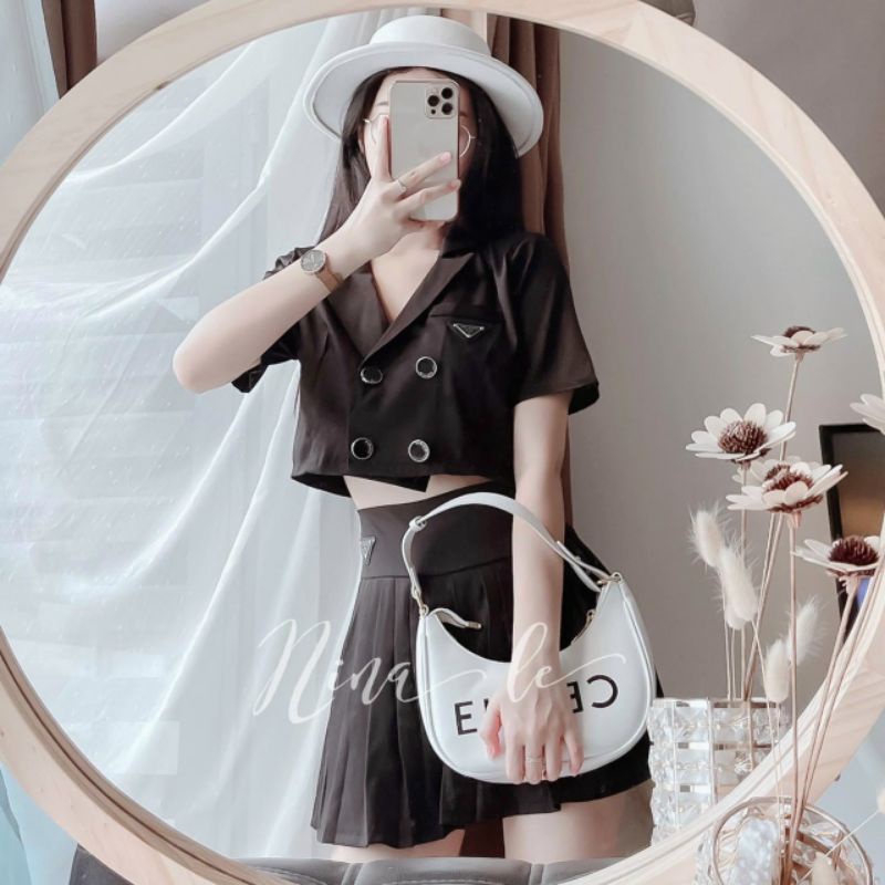 Set vest 2 màu đen trắng