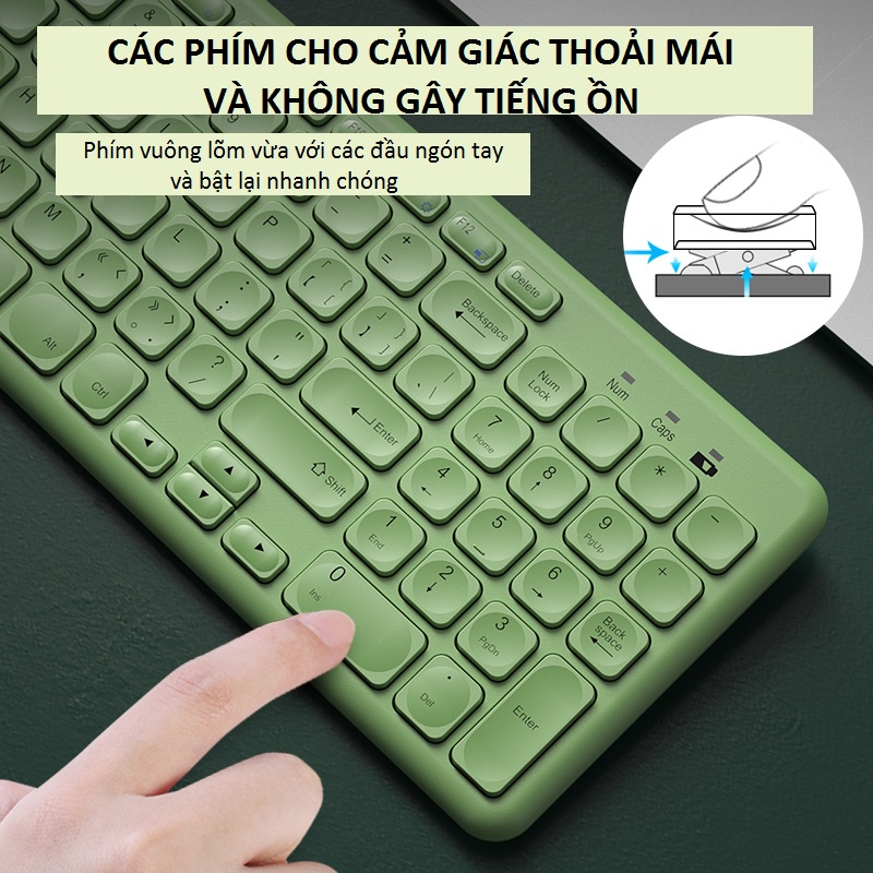 ORDER- BỘ BÀN PHÍM+ CHUỘT KHÔNG DÂY B.O.W HW256A KÈM HÌNH THẬT