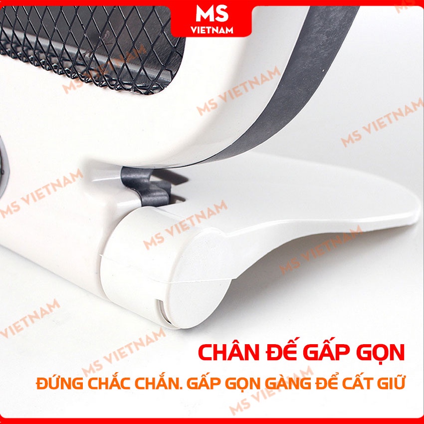 Đèn Sưởi Hồng Ngoại Chính Hãng - Quạt Sưởi 800W - 2 Chế Độ - Bảo Hành 1 đổi 1 - MS Vietnam