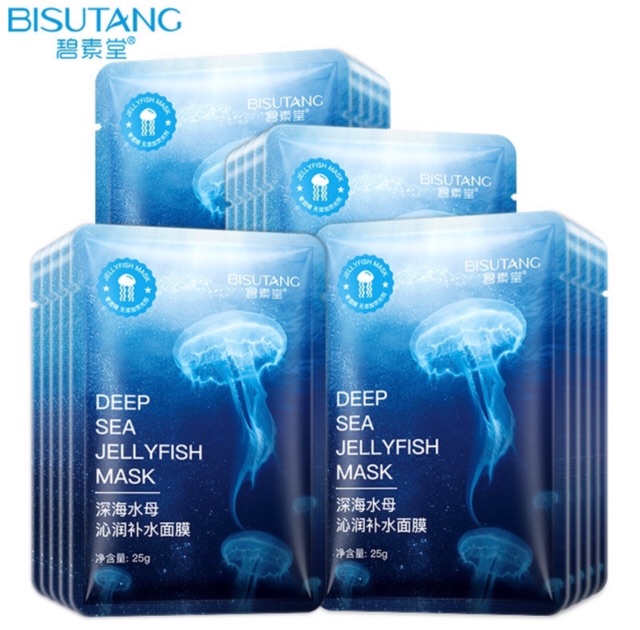 Mặt Nạ Sứa Biển Bisutang Deep Sea Jellyfish Mask Dưỡng Ẩm, Kiểm Soát Dầu, Tái Tạo Da, Sáng Hồng Nội Địa Trung Chính Hãng