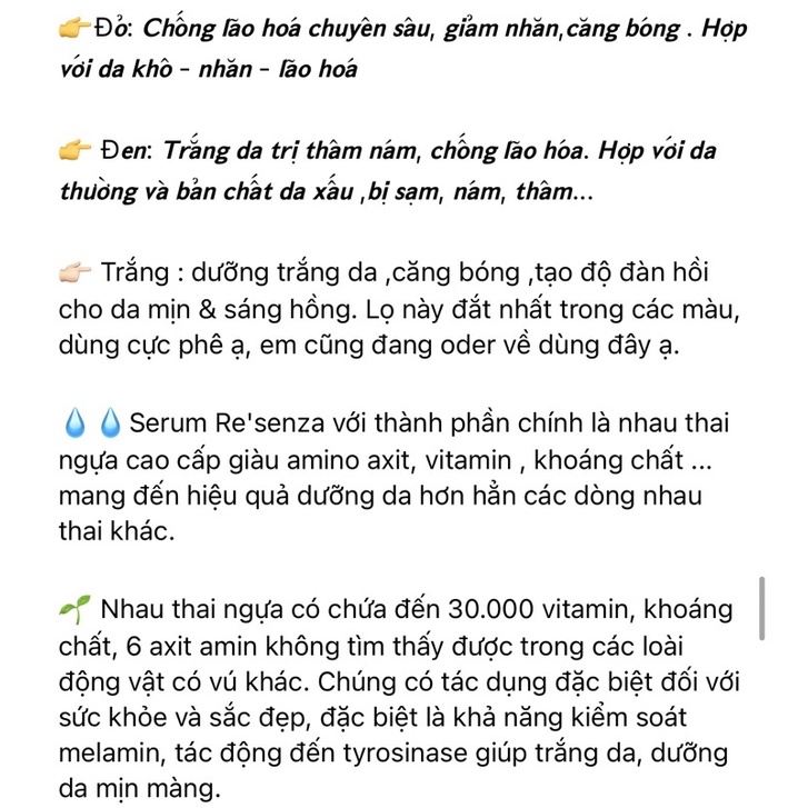 Serum Resenza chống lão hoá, dưỡng trắng da 60ml Nội địa Nhật chính hãng