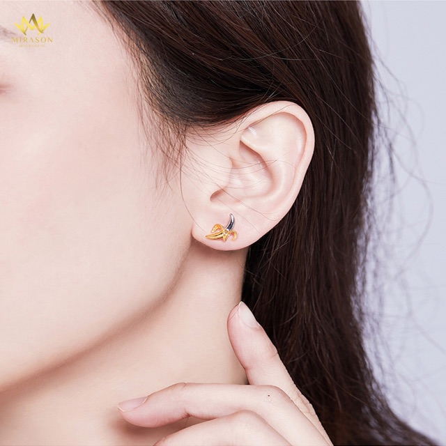 Khuyên Tai Bạc Nữ MIRASON Quả Chuối MBTTC -  Bông Tai Nữ Bạc 925 Cao Cấp