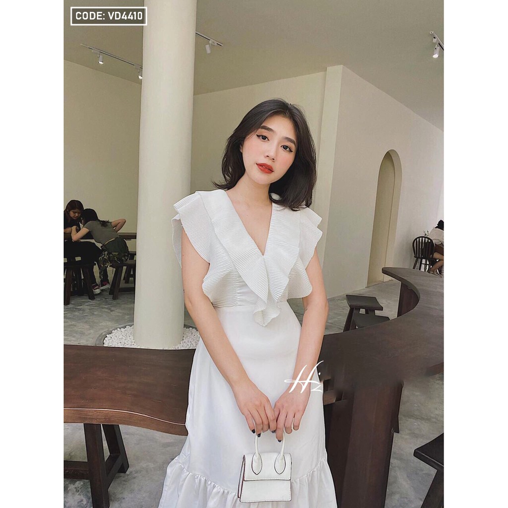 Đầm suông - Váy suông cổ tim dập ly