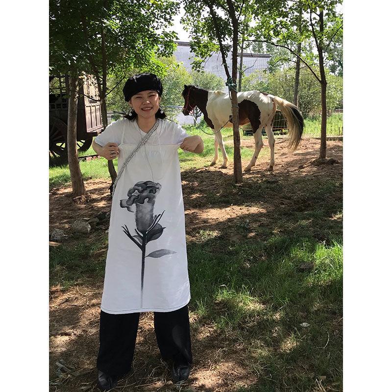 Đầm Hai Dây Dáng Dài In Họa Tiết Mực Hàng Mới Thời Trang Mùa Hè 2022 Dành Cho Bạn Nữ