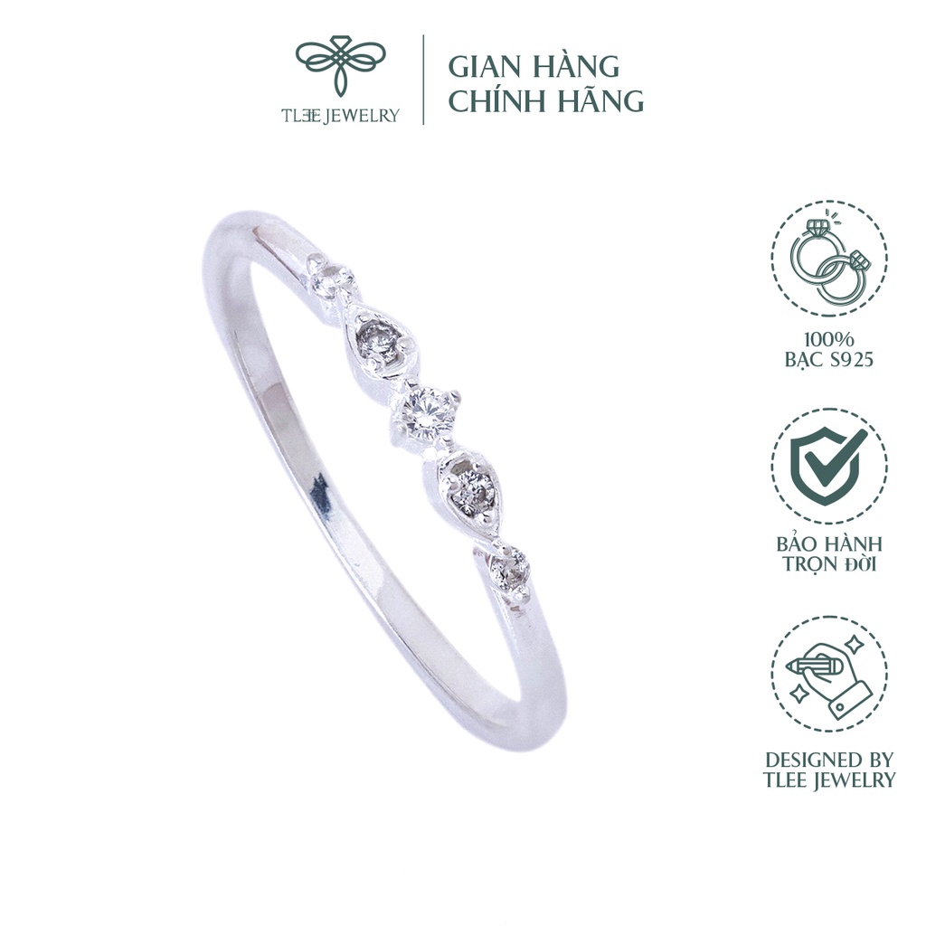 Nhẫn bạc nữ TLEE đính đá Almira mini NCJ A0123
