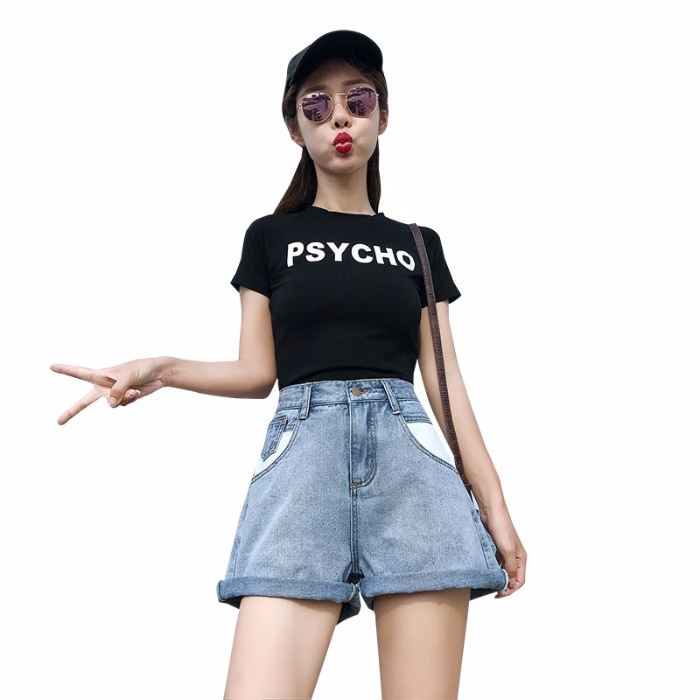 Quần Short Denim Lưng Cao Phong Cách Hàn Quốc Dành Cho Nữ