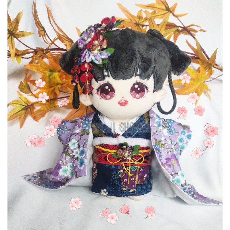 Trang phục kimono cho doll bông 20cm, 15cm