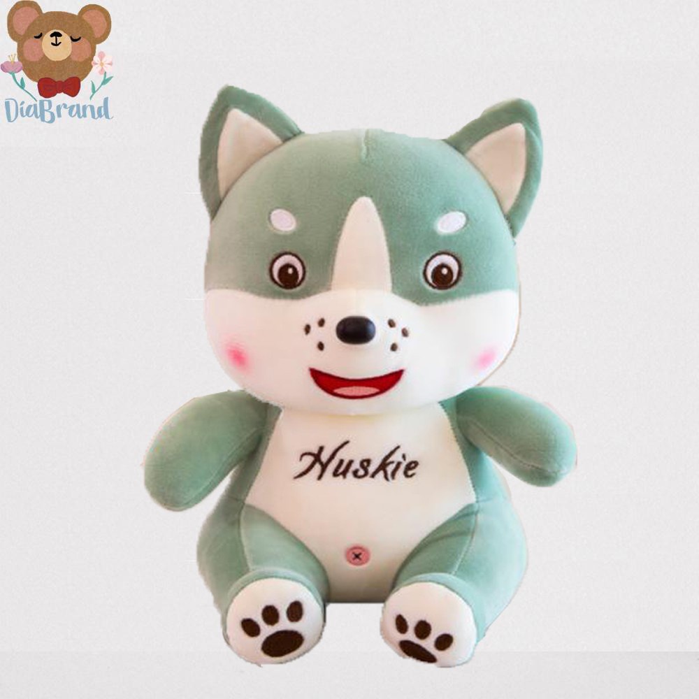 Thú Bông Chó Con Hukies Mặt Mụn Size 25cm (3 Màu) - Diabrand