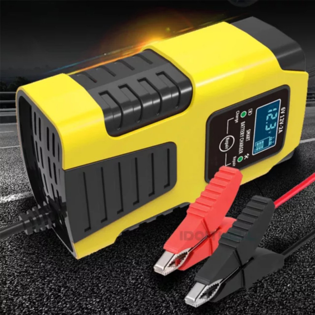 Sạc bình ắc quy Foxsur 6V 12V 2A  tự ngắt khi đầy, chức năng phục hổi ắc quy, khử sunfat, chống ngược cực