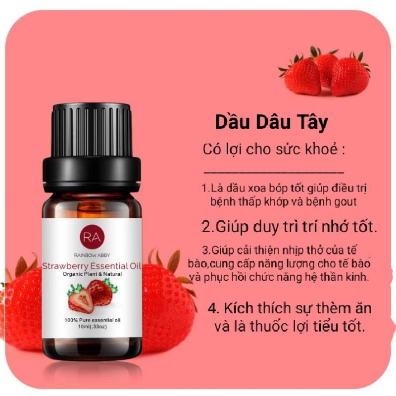 Tinh dầu Dâu Tây Strawberry Nature Life, xuất sứ thiên nhiên không pha tạp chất, có giấy kiểm định COA