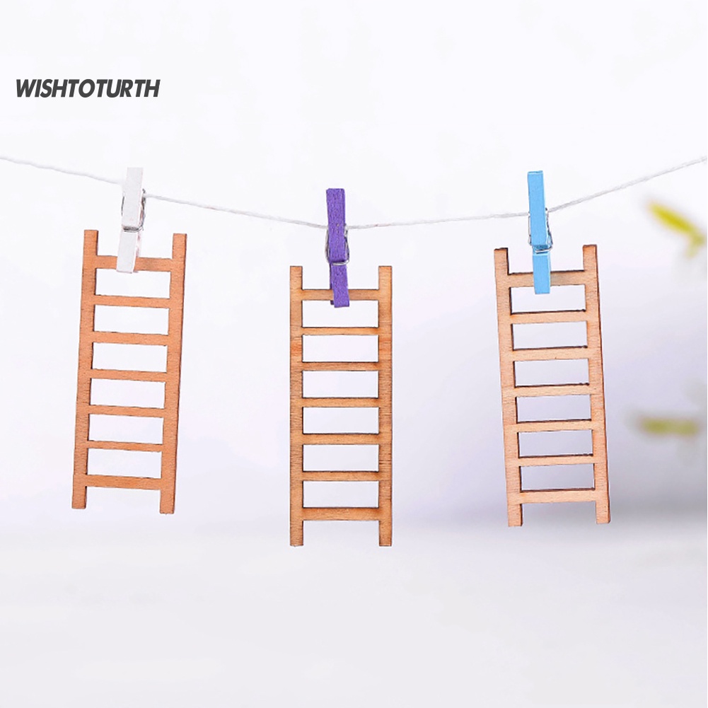 Bộ 3 Thang Gỗ Mini Trang Trí Sân Vườn