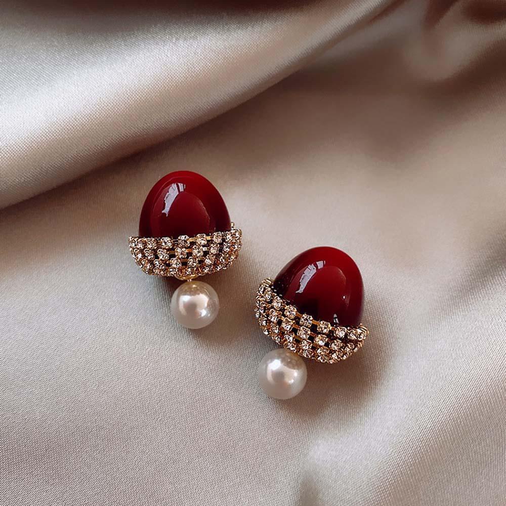 Bông Tai Hình Quả Cherry Bằng Hợp Kim Dễ Thương