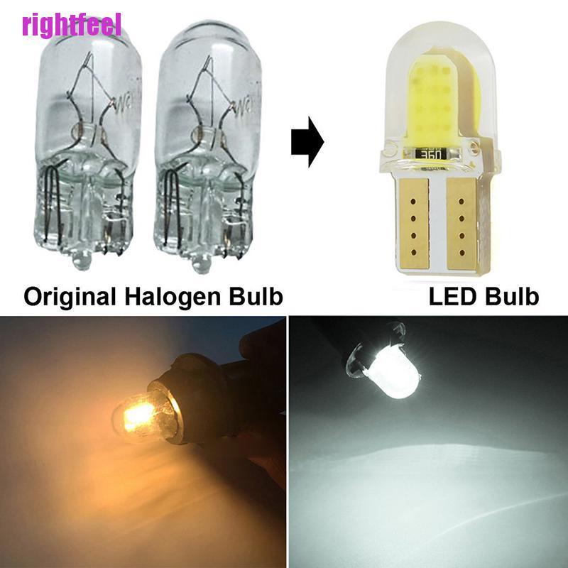 Bộ 10 Đèn Led T10 194 W5W Cob Silicone Chất Lượng Cao Cho Xe Hơi