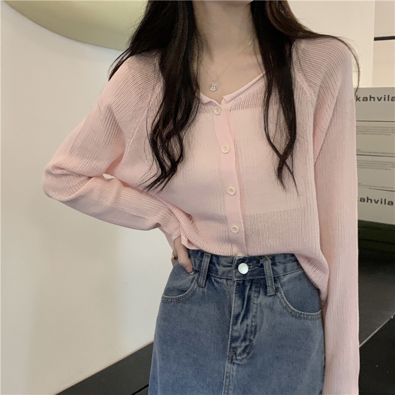 NZN Áo Khoác Cardigan Dệt Kim Tay Dài Chống Nắng Phong Cách Mới