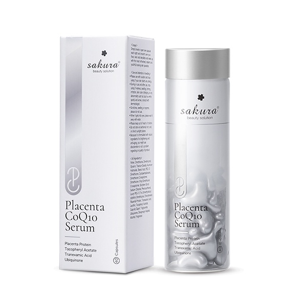 Serum dưỡng trắng da chống lão hóa tinh chất nhau thai cừu Sakura Placenta COQ10 40 viên - Mỹ Phẩm Mai Hân