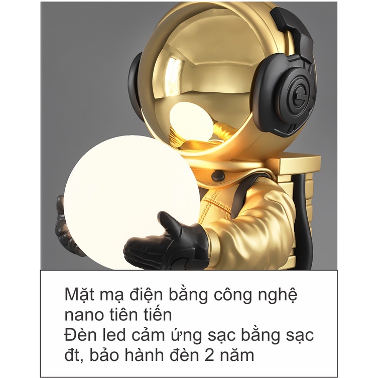 Tượng mô hình phi hành gia cao 80cm ôm đèn trang trí cực đẹp, siêu hot,quà tặng tân gia,khai trươ độc đáo và thời thượng