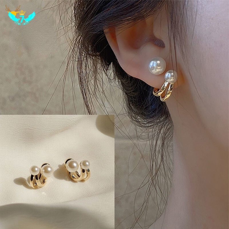 Khuyên Tai Mạ Bạc 925 Đính Ngọc Trai Nhân Tạo Thời Trang