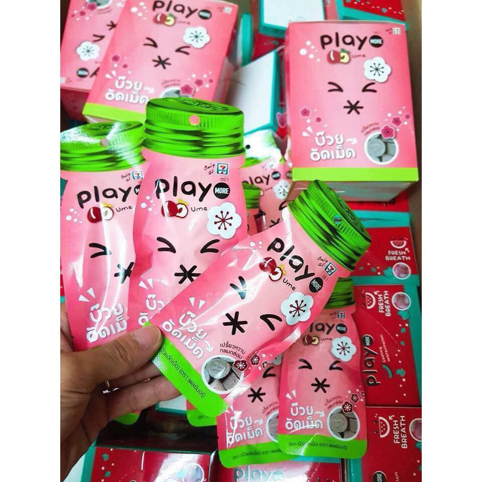 [Hộp 12 gói ]Kẹo Playmore Kẹo Ngậm Dưa Hấu Thái Dạng Gói 12g[Nhập về từ Thái Lan]