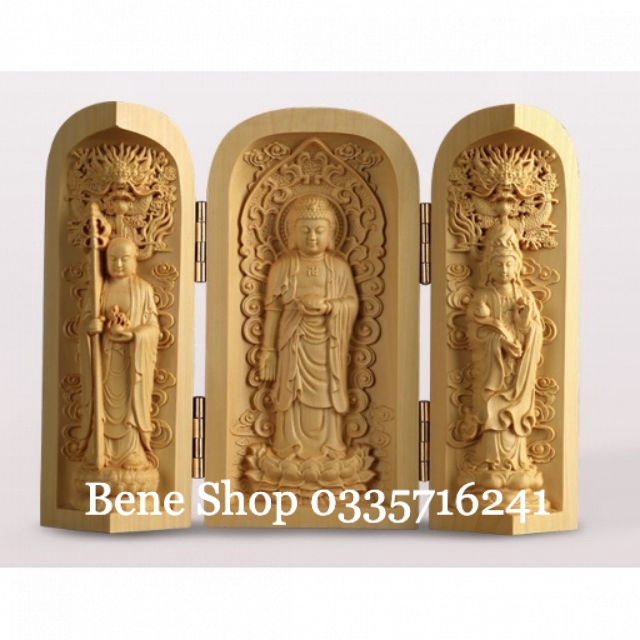 Tượng Phật Gỗ A Di Đà, Quan Âm Gỗ Hoàng Dương - Cao 10cm [B.161] | BigBuy360 - bigbuy360.vn