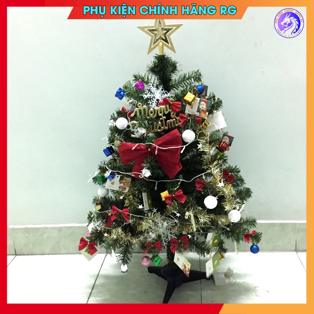 Cây thông noel mini để bàn cao 90cm tặng kèm phụ kiện trang trí dễ thương trưng bày phòng khách phòng ngủ bàn làm việc