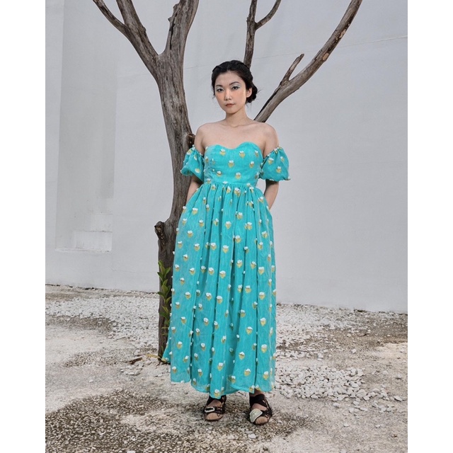 namae - 70% OFF đầm Maay 01 - Turquoise (đầm babydoll maxi)