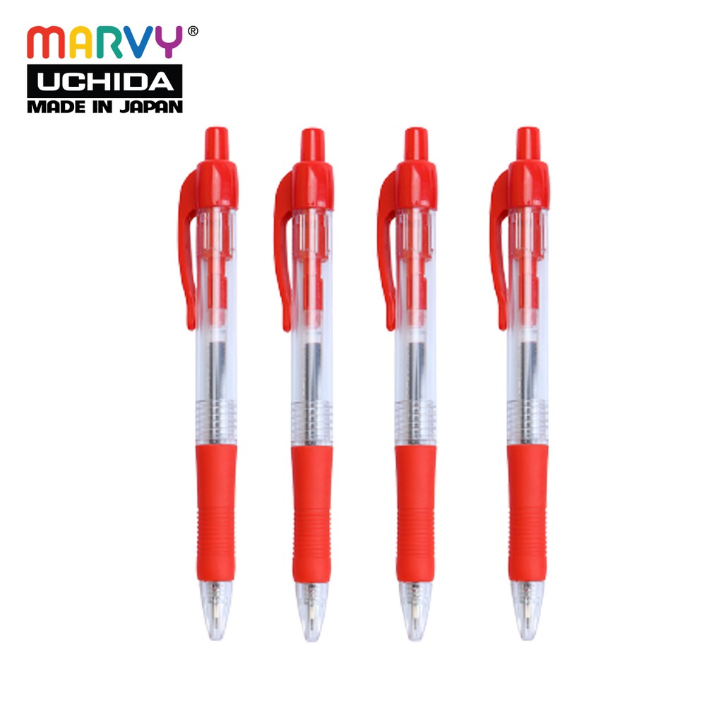 Combo 4 Bút bi bấm mực Đức Marvy Uchida RB7 ngòi 0.7 mm