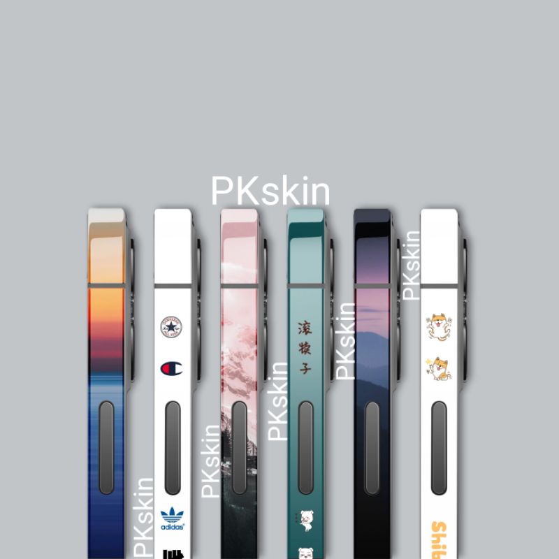 Miếng dán skin viền in hình cho iPhone 13, 13 pro, 13 pro max, 13 mini, x, xs theo yêu cầu (bộ 3)