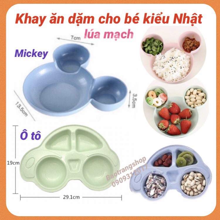 Khay ăn dặm chia ngăn lúa mạch cho bé ăn dặm kiểu Nhật