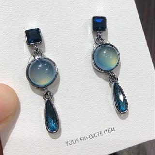 Bông Tai Mạ Bạc 925 Hình Giọt Nước Đính Đá Xinh Xắn Cho Nữ