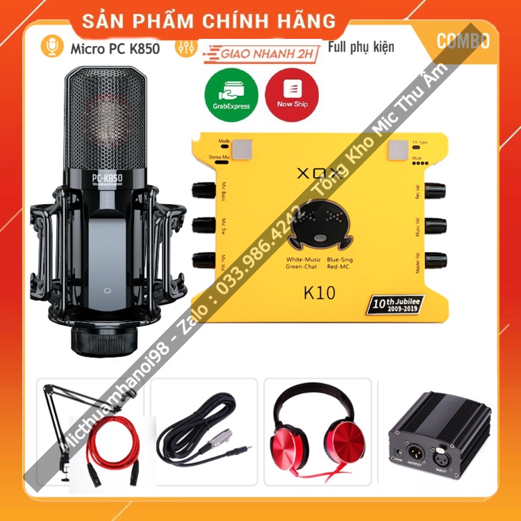 Bộ Mic Hát Livestream Sound Card XOX K10 2020 &amp; Mic TAKSTAR PC K850 . Thiết Kế Cực Đẹp , Độ Bền Cao , Dễ Dàng Lắp Đặt